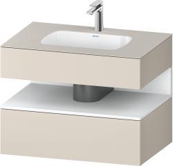 Duravit Studio F. A. Porsche Collection Ankastre lavabo tezgahlı dolap ünitesi ile birlikte 800 mm Taupe Süper Mat QA4785018830000