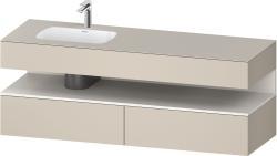 Duravit Studio F. A. Porsche Collection Ankastre lavabo tezgahlı dolap ünitesi ile birlikte 1600 mm Taupe Süper Mat QA4795084830000