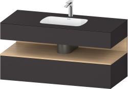 Duravit Studio F. A. Porsche Collection Ankastre lavabo tezgahlı dolap ünitesi ile birlikte 1200 mm Grafit Süper Mat QA4787030800010