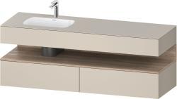 Duravit Studio F. A. Porsche Collection Ankastre lavabo tezgahlı dolap ünitesi ile birlikte 1600 mm Taupe Süper Mat QA4795055830010