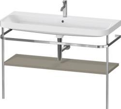 Duravit Happy D.2 c-shape Metal lavabo konsolu Taş Grisi Saten Mat Lake Ürün seti: c-shaped lavabo, Vitrifiye rengi: Beyaz Parlak, Batarya deliği sayısı: 1, Raf malzemesi: Sı HP4839O92920000