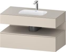 Duravit Studio F. A. Porsche Collection Ankastre lavabo tezgahlı dolap ünitesi ile birlikte 1000 mm Taupe Süper Mat QA4786091830010