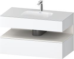Duravit Studio F. A. Porsche Collection Ankastre lavabo tezgahlı dolap ünitesi ile birlikte 1000 mm Beyaz Mat QA4786084180010