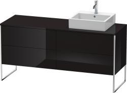 Duravit XSquare Yerden dolap ünitesi için tezgah 1600 mm Parlak Siyah XS4924R4040