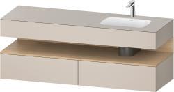 Duravit Studio F. A. Porsche Collection Ankastre lavabo tezgahlı dolap ünitesi ile birlikte 1600 mm Taupe Dekoru QA4796030910000