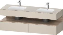 Duravit Studio F. A. Porsche Collection Ankastre lavabo tezgahlı dolap ünitesi ile birlikte 1600 mm Taupe Süper Mat QA4797055830000