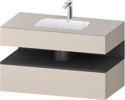 Duravit Studio F. A. Porsche Collection Ankastre lavabo tezgahlı dolap ünitesi ile birlikte 1000 mm Taupe Dekoru QA4786049910010