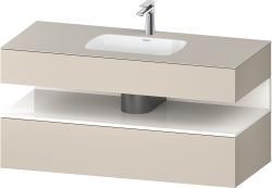 Duravit Studio F. A. Porsche Collection Ankastre lavabo tezgahlı dolap ünitesi ile birlikte 1200 mm Taupe Süper Mat QA4787022830000