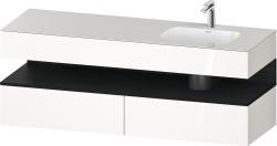 Duravit Studio F. A. Porsche Collection Ankastre lavabo tezgahlı dolap ünitesi ile birlikte 1600 mm Beyaz (parlak) QA4796016220010