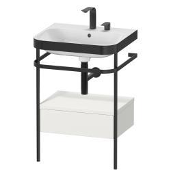 Duravit Happy D.2 metal konsollu ve çekmeceli c-bonded set 575 mm İskandinav Beyazı Saten Mat Lake HP4740E3939
