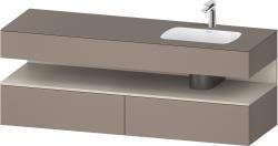 Duravit Studio F. A. Porsche Collection Ankastre lavabo tezgahlı dolap ünitesi ile birlikte 1600 mm Bazalt Mat QA4796091430000