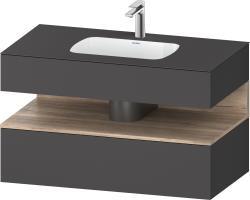 Duravit Studio F. A. Porsche Collection Ankastre lavabo tezgahlı dolap ünitesi ile birlikte 1000 mm Grafit Mat QA4786055490000