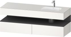 Duravit Studio F. A. Porsche Collection Ankastre lavabo tezgahlı dolap ünitesi ile birlikte 1600 mm Beyaz Süper Mat QA4796049840000