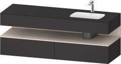 Duravit Studio F. A. Porsche Collection Ankastre lavabo tezgahlı dolap ünitesi ile birlikte 1600 mm Grafit Süper Mat QA4796083800000