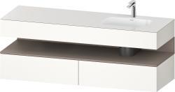 Duravit Studio F. A. Porsche Collection Ankastre lavabo tezgahlı dolap ünitesi ile birlikte 1600 mm Beyaz (parlak) QA4796043220000