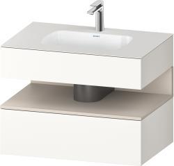 Duravit Studio F. A. Porsche Collection Ankastre lavabo tezgahlı dolap ünitesi ile birlikte 800 mm Beyaz Süper Mat QA4785091840000