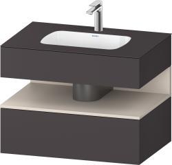 Duravit Studio F. A. Porsche Collection Ankastre lavabo tezgahlı dolap ünitesi ile birlikte 800 mm Grafit Süper Mat QA4785091800000