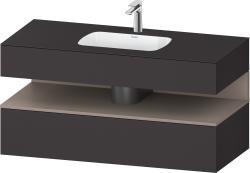 Duravit Studio F. A. Porsche Collection Ankastre lavabo tezgahlı dolap ünitesi ile birlikte 1200 mm Grafit Süper Mat QA4787043800010