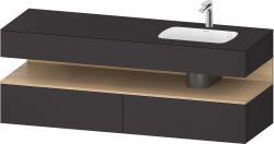 Duravit Studio F. A. Porsche Collection Ankastre lavabo tezgahlı dolap ünitesi ile birlikte 1600 mm Grafit Süper Mat QA4796030800000