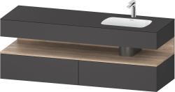 Duravit Studio F. A. Porsche Collection Ankastre lavabo tezgahlı dolap ünitesi ile birlikte 1600 mm Grafit Mat QA4796055490010