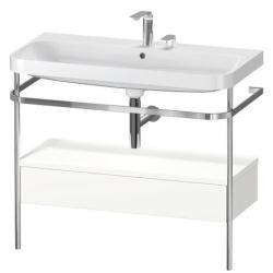 Duravit Happy D.2 metal konsollu ve çekmeceli c-shaped Set Beyaz Süper Mat Beyaz Süper mat Dekor, Ürün seti: c-shaped lavabo, Vitrifiye rengi: Beyaz Parlak, Batarya deliği sayısı HP4843E8484
