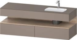 Duravit Studio F. A. Porsche Collection Ankastre lavabo tezgahlı dolap ünitesi ile birlikte 1600 mm Bazalt Mat QA4796055430000