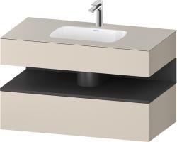 Duravit Studio F. A. Porsche Collection Ankastre lavabo tezgahlı dolap ünitesi ile birlikte 1000 mm Taupe Süper Mat QA4786049830000