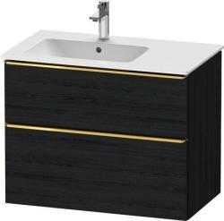 Duravit D-Neo Asma dolap ünitesi Siyah Meşe Siyah Mat Dekor, Kulp Altın DE4366034160000