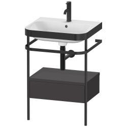 Duravit Happy D.2 metal konsollu ve çekmeceli c-bonded set 575 mm Grafit Süper Mat HP4740O8080