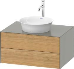Duravit White Tulip Asma dolap ünitesi Doğal Meşe masif Ön yüzey: Masif Doğal Meşe Mat, Masif ağaç, Gövde: Gri (Taş) İpeksi mat, Boya, Tezgah: Gri (Taş) İpeksi mat, Boya, İç WT49850H5920010