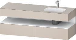 Duravit Studio F. A. Porsche Collection Ankastre lavabo tezgahlı dolap ünitesi ile birlikte 1600 mm Taupe Dekoru QA4796018910010