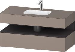 Duravit Studio F. A. Porsche Collection Ankastre lavabo tezgahlı dolap ünitesi ile birlikte 1200 mm Bazalt Mat QA4787080430000