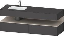 Duravit Studio F. A. Porsche Collection Ankastre lavabo tezgahlı dolap ünitesi ile birlikte 1600 mm Grafit Mat QA4795091490000
