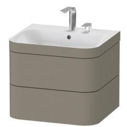 Duravit Happy D.2 c-bonded Asma dolap Taş Grisi Saten Mat Lake Gri (Taş) İpeksi mat Boya, Ürün seti: c-bonded lavabo, Vitrifiye rengi: Beyaz Parlak, Batarya deliği sayısı: 2, Su HP4635E9292