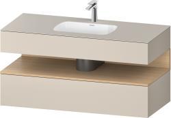 Duravit Studio F. A. Porsche Collection Ankastre lavabo tezgahlı dolap ünitesi ile birlikte 1200 mm Taupe Süper Mat QA4787030830010