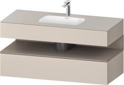 Duravit Studio F. A. Porsche Collection Ankastre lavabo tezgahlı dolap ünitesi ile birlikte 1200 mm Taupe Dekoru QA4787043910000