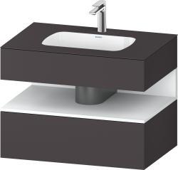 Duravit Studio F. A. Porsche Collection Ankastre lavabo tezgahlı dolap ünitesi ile birlikte 800 mm Grafit Süper Mat QA4785018800010
