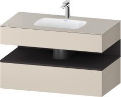 Duravit Studio F. A. Porsche Collection Ankastre lavabo tezgahlı dolap ünitesi ile birlikte 1000 mm Taupe Süper Mat QA4786080830010