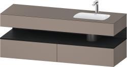 Duravit Studio F. A. Porsche Collection Ankastre lavabo tezgahlı dolap ünitesi ile birlikte 1600 mm Bazalt Mat QA4796016430000