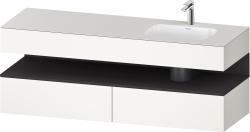 Duravit Studio F. A. Porsche Collection Ankastre lavabo tezgahlı dolap ünitesi ile birlikte 1600 mm Beyaz Süper Mat QA4796080840010