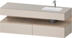 Duravit Studio F. A. Porsche Collection Ankastre lavabo tezgahlı dolap ünitesi ile birlikte 1600 mm Taupe Dekoru QA4796055910010