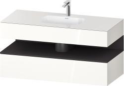 Duravit Studio F. A. Porsche Collection Ankastre lavabo tezgahlı dolap ünitesi ile birlikte 1200 mm Beyaz (parlak) QA4787080220000