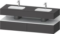 Duravit Studio F. A. Porsche Collection Ankastre lavabo tezgahlı dolap ünitesi ile birlikte 1600 mm Grafit Mat QA4797018490000