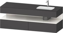 Duravit Studio F. A. Porsche Collection Ankastre lavabo tezgahlı dolap ünitesi ile birlikte 1600 mm Grafit Mat QA4796022490000