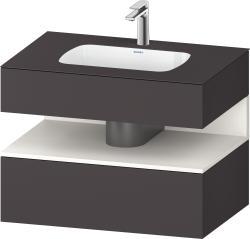 Duravit Studio F. A. Porsche Collection Ankastre lavabo tezgahlı dolap ünitesi ile birlikte 800 mm Grafit Süper Mat QA4785084800010