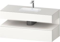 Duravit Studio F. A. Porsche Collection Ankastre lavabo tezgahlı dolap ünitesi ile birlikte 1200 mm Beyaz Süper Mat QA4787084840000
