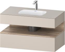 Duravit Studio F. A. Porsche Collection Ankastre lavabo tezgahlı dolap ünitesi ile birlikte 1000 mm Taupe Dekoru QA4786055910000