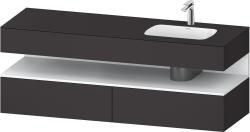 Duravit Studio F. A. Porsche Collection Ankastre lavabo tezgahlı dolap ünitesi ile birlikte 1600 mm Grafit Süper Mat QA4796018800010