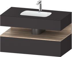Duravit Studio F. A. Porsche Collection Ankastre lavabo tezgahlı dolap ünitesi ile birlikte 1000 mm Grafit Süper Mat QA4786055800010