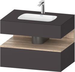 Duravit Studio F. A. Porsche Collection Ankastre lavabo tezgahlı dolap ünitesi ile birlikte 800 mm Grafit Süper Mat QA4785055800000